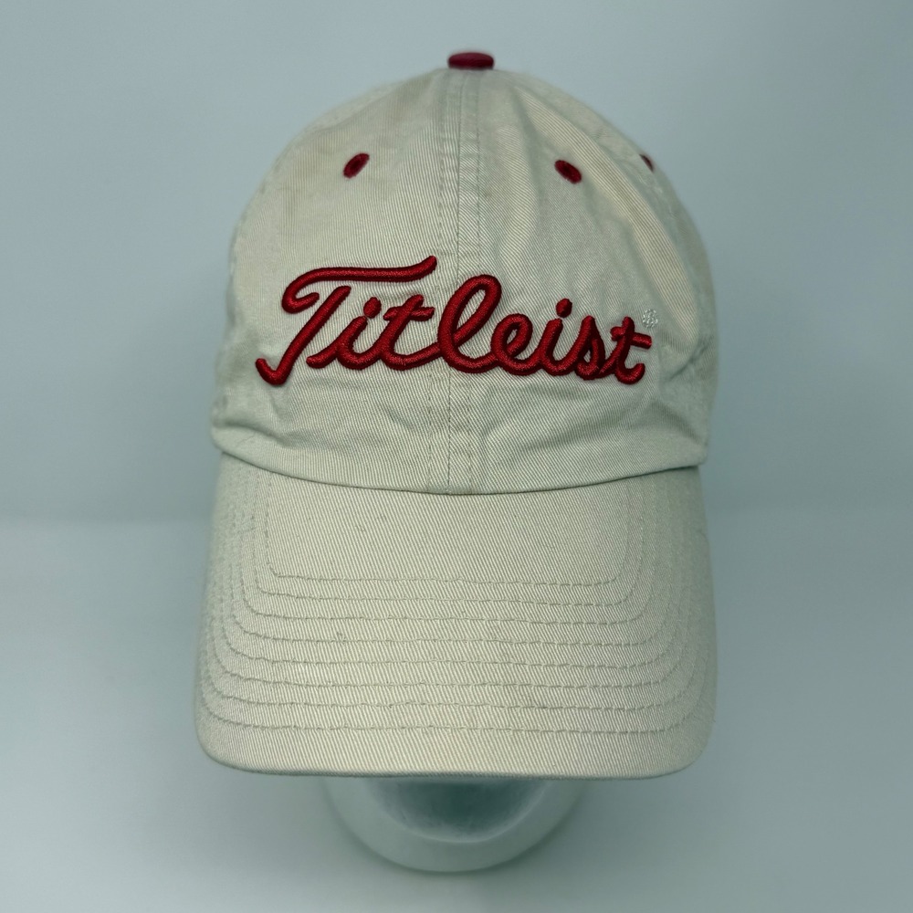 Titleist Washington Nationals Golf Hat Khaki Tan Red Adjustable Strapback Cap